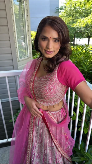 Pink special occasion look with hair and makeup